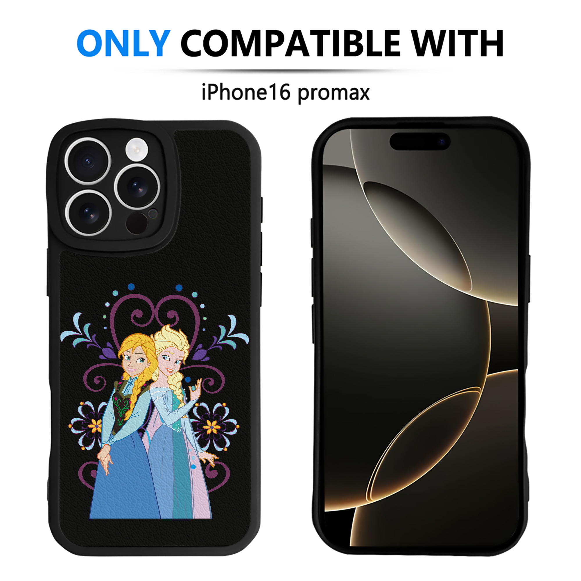 （画像用） アナと雪の女王 アンナ エルサ Frozen Anna Elsa 【iPhone 16シリーズ対応】シリコンスマホケース（レザー調） 材質：シリコン